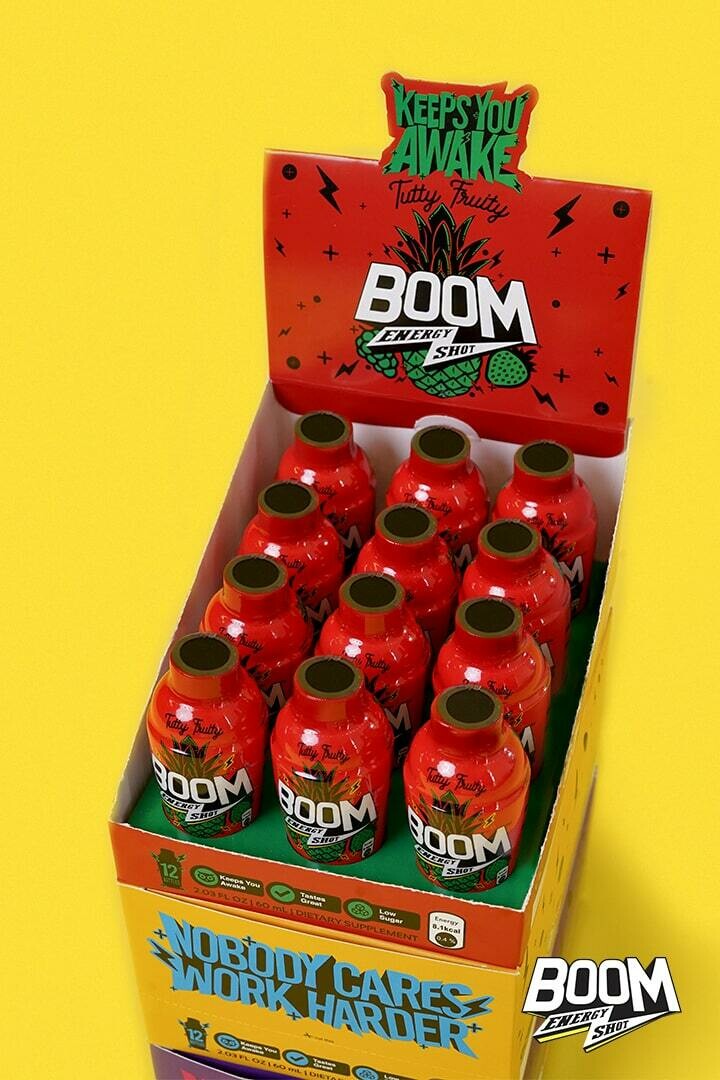 Pack of 12 (One Carton) Boom Energy Shot 60ml