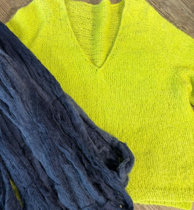 Garnpaket Garnpaket " Fluffy " dunkel jeansblau incl, Anleitung