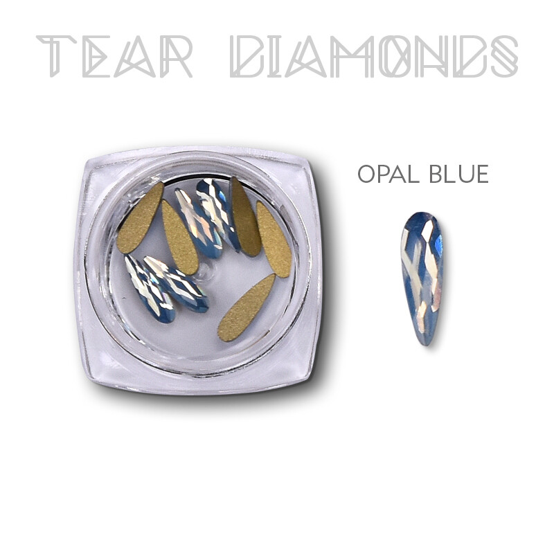 tear diamond opal blue 10 pcs