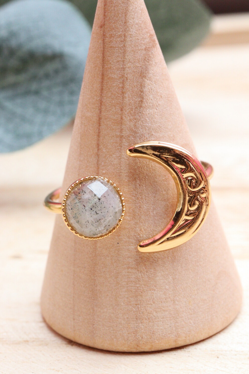 Bague lune labradorite