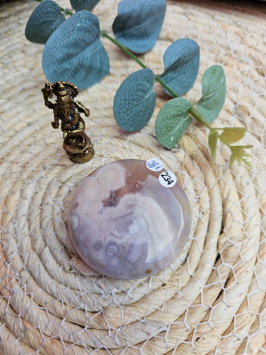 Galet en agate fleurs de cerisier n 234