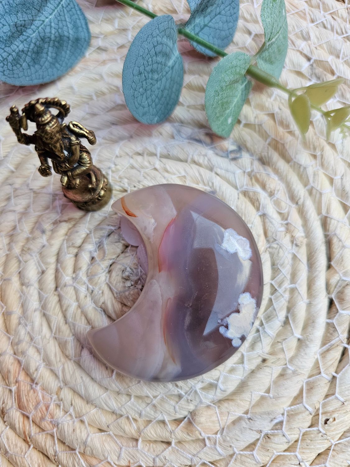 Lune en agate fleurs de cerisier n 47
