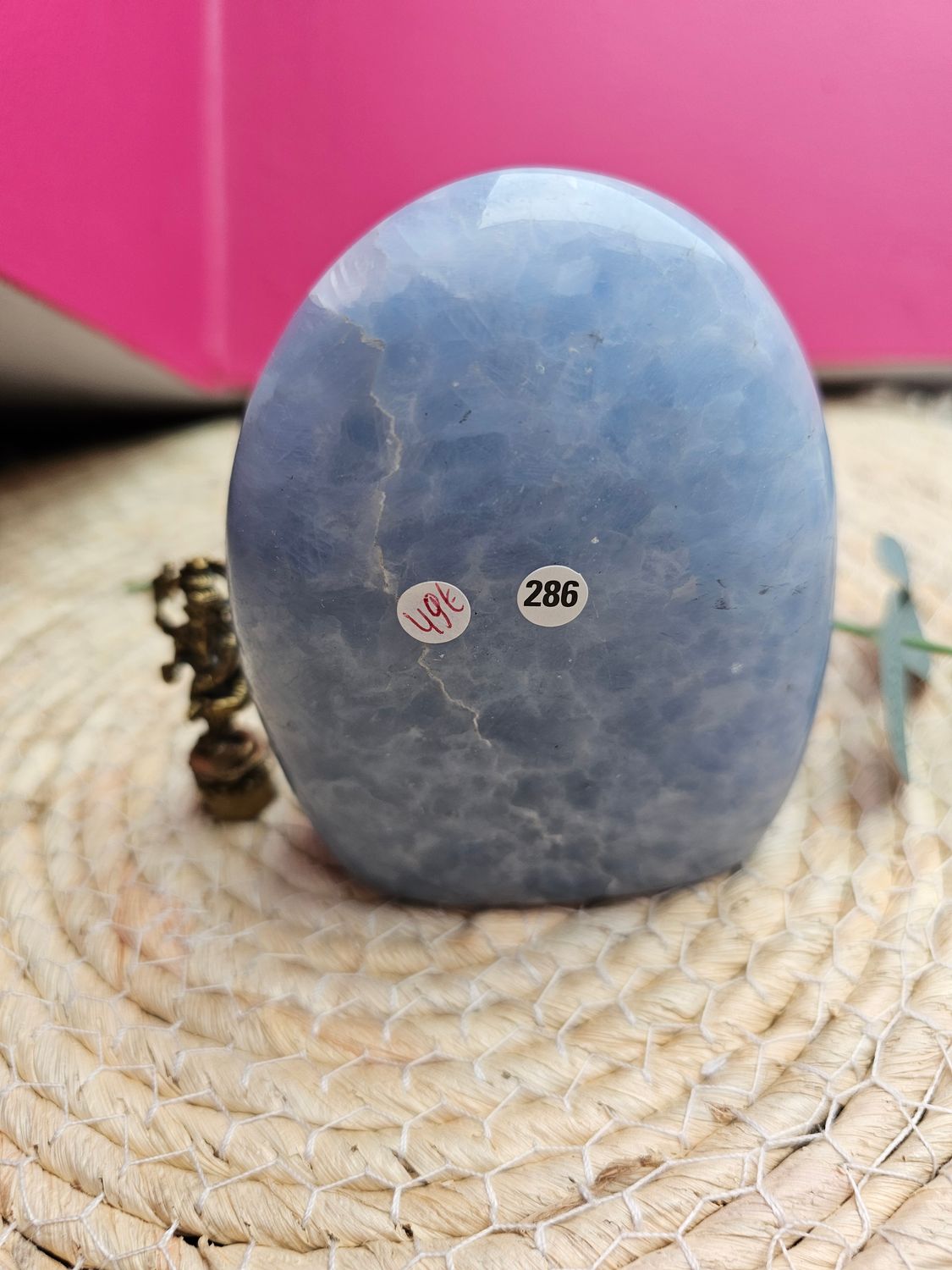 Forme libre de calcite bleue n°286