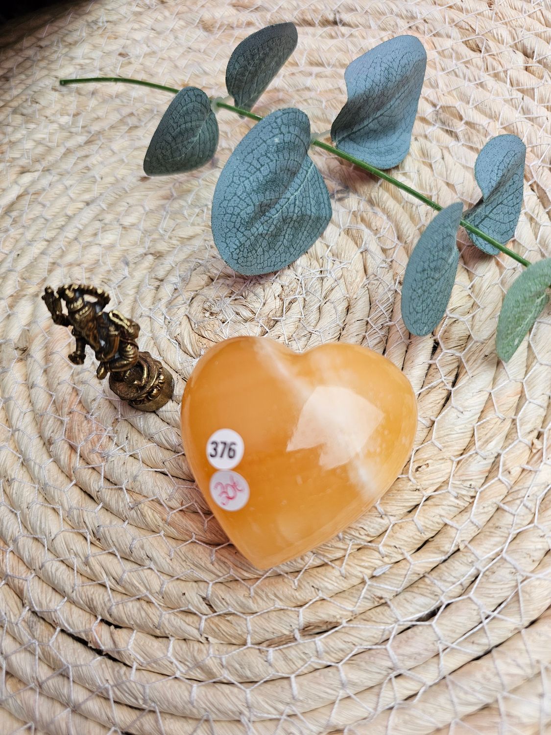 Coeur en calcite jaune n°376
