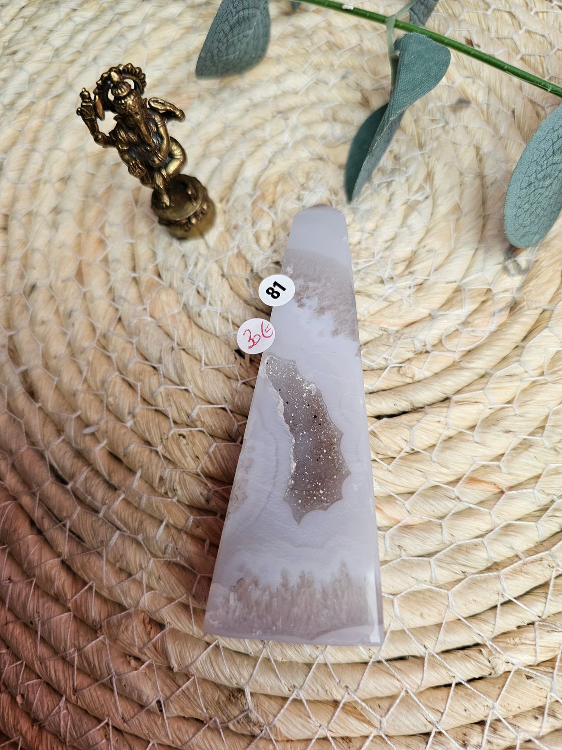 Pointe en agate blanche  n°81