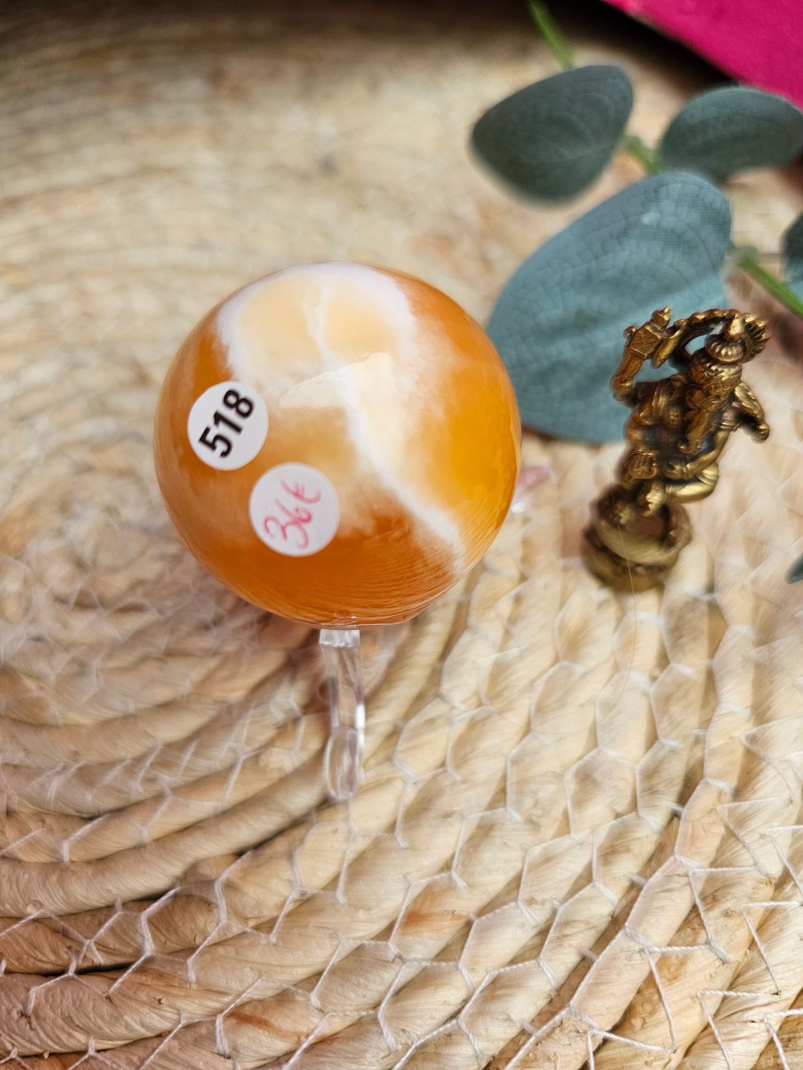 Sphère en calcite jaune n°518