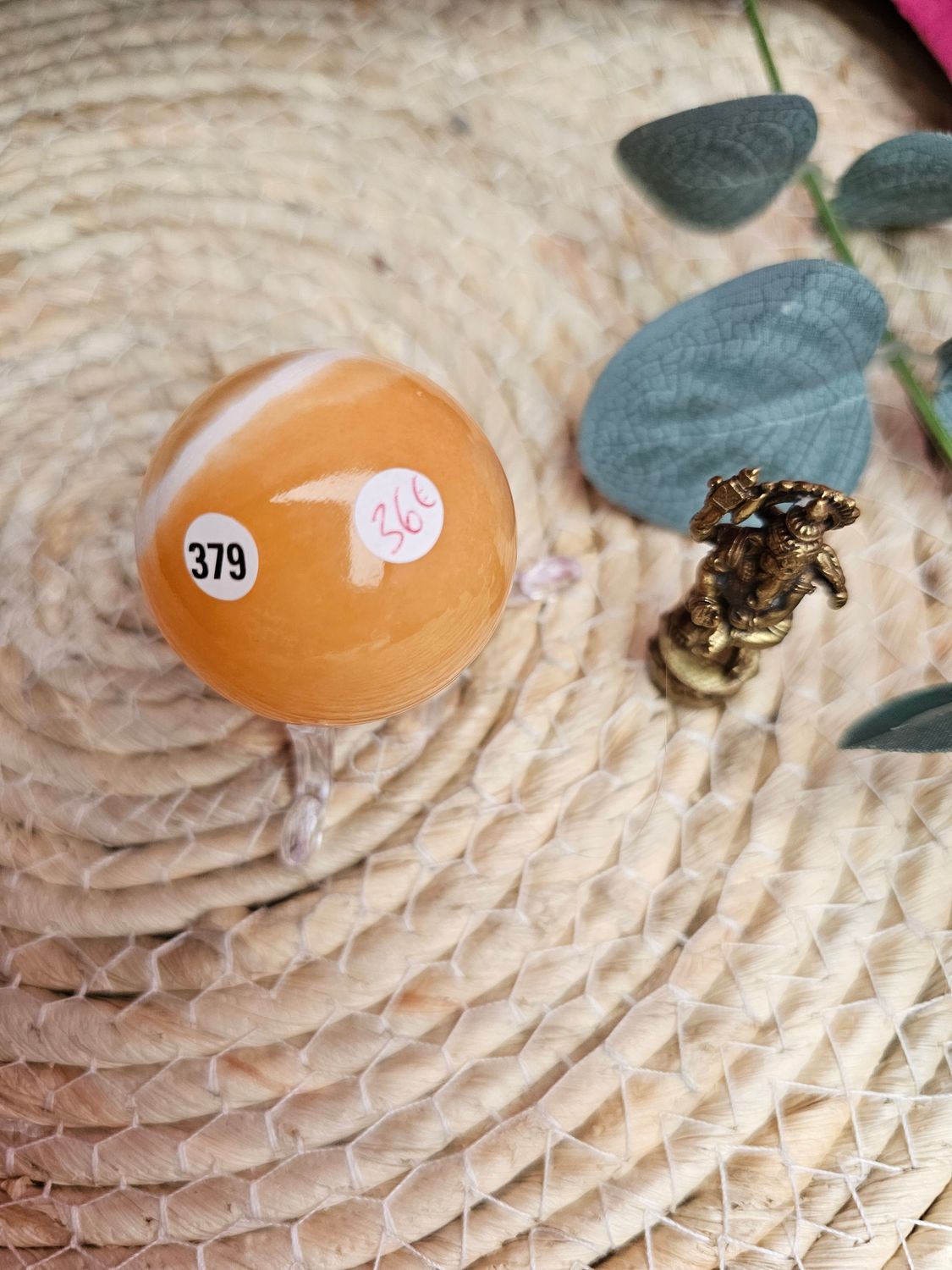 Sphère en calcite jaune n°379