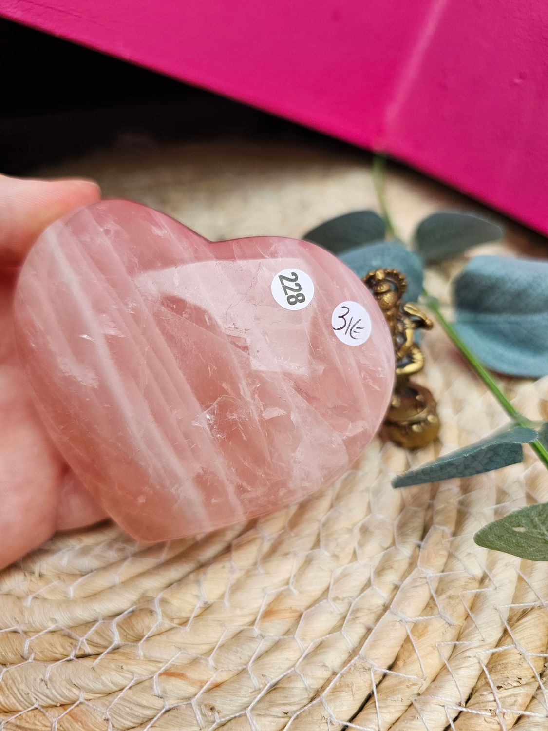 Quartz rose coeur n 228