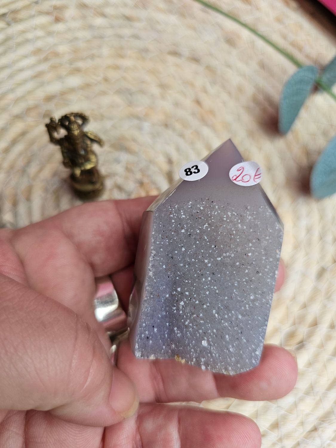 Pointe en agate drusée  n°83