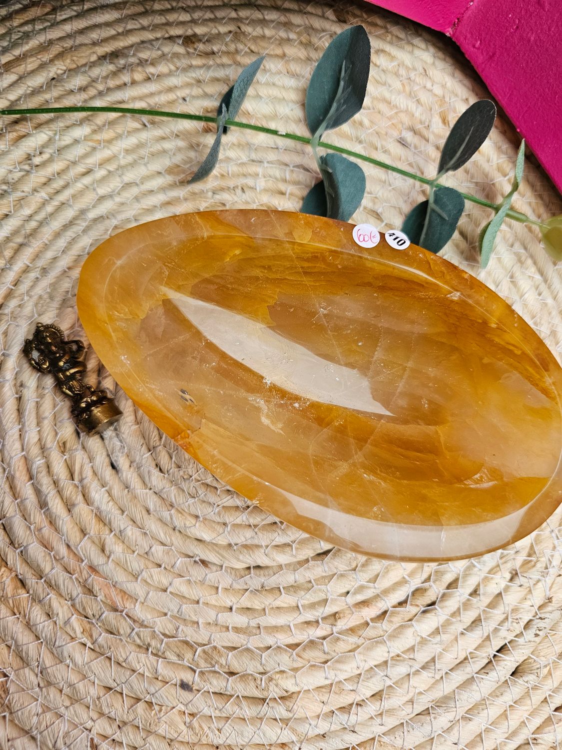Coupelle quartz hematoide jaune n°410