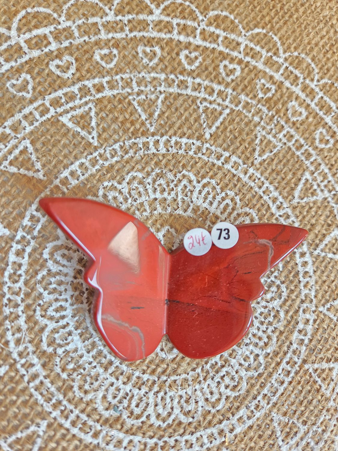 Papillon en jaspe rouge n°73