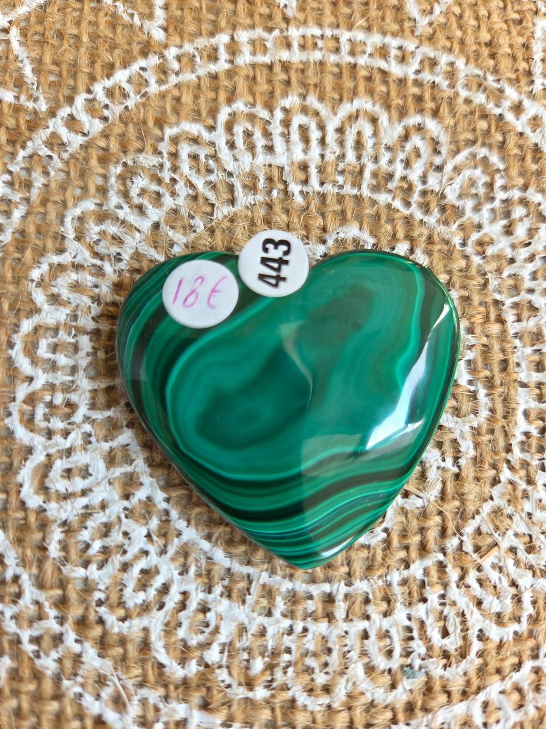 Coeur en malachite n°443