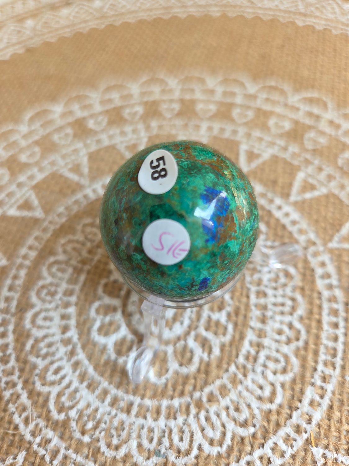 Sphère en azurite malachite n°58