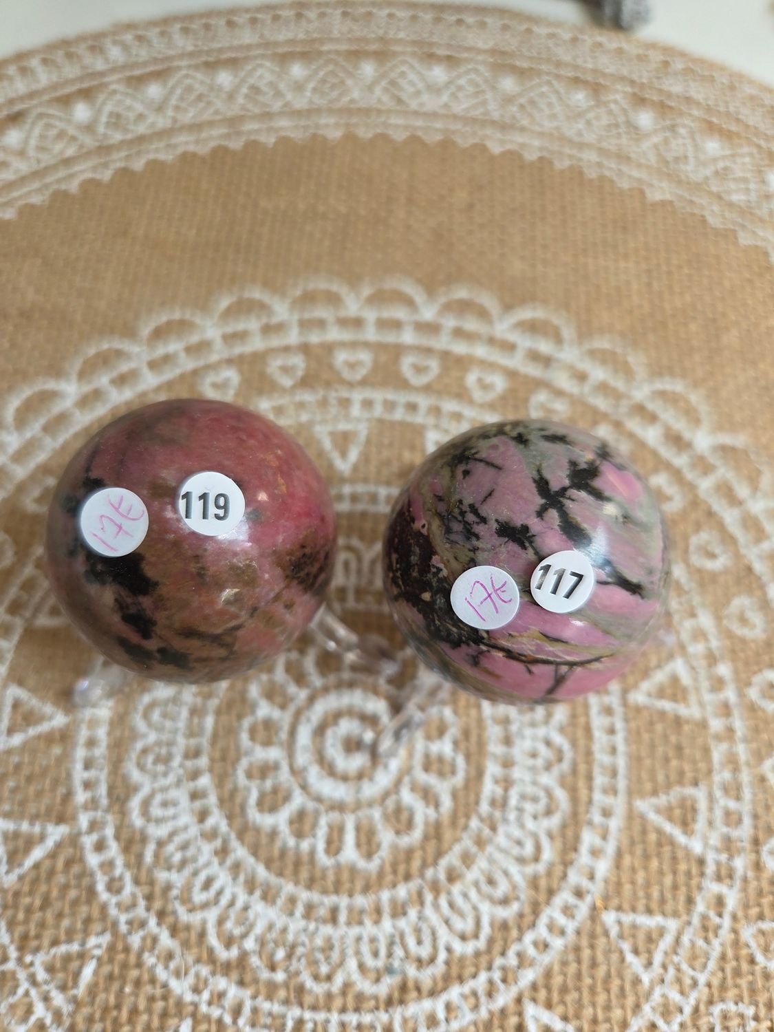 Sphère en rhodonite n°117 ou n°119