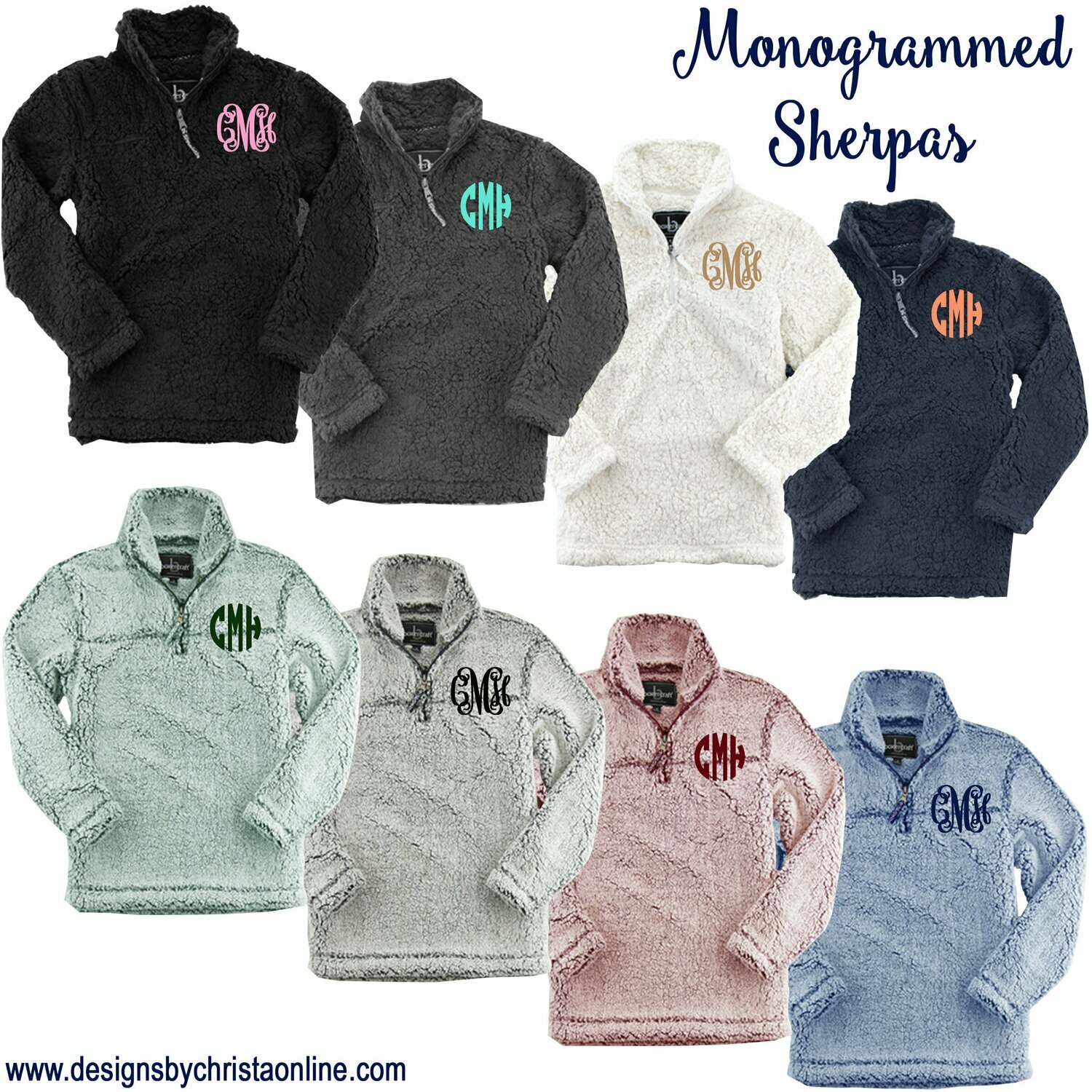 Monogrammed Sherpa Quarter-Zip Pullover