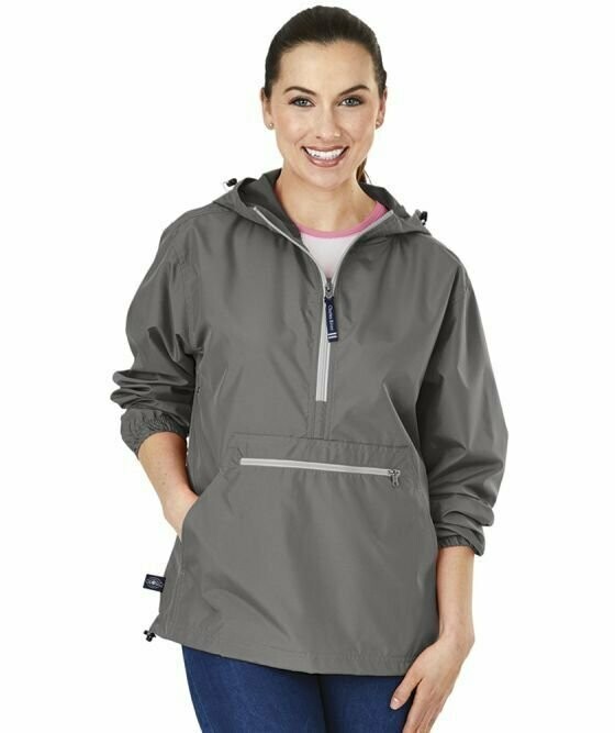 Monogrammed Quarterzip Rain Jacket Charles River Pack n go Pullover