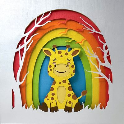 Giraffe Shadow Box Art
