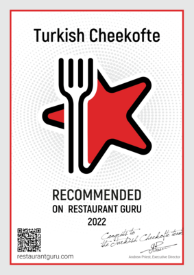 Recommended Award from Restaurant Guru