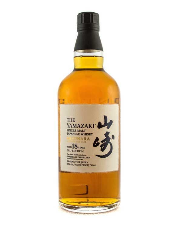 The Yamazaki Single Malt Whiskey Mizunara Japanese Oak Cask Aged 18 Years 2017 Edition