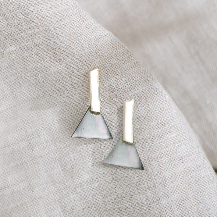 Triangle Abalone Shell Earrings Triangle Abalone Shell Earrings