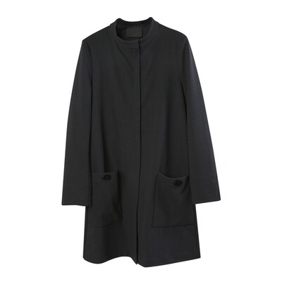 Button-Embellished Stand Collar Long Jacket Button-Embellished Stand Collar Long Jacket