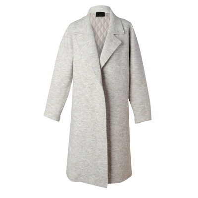 Padded Back Knit Long Blazer - Dove Padded Back Knit Long Blazer - Dove