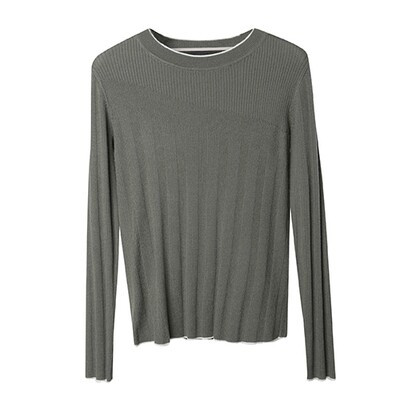 Rib Stitch Blocking Sweater-Olive/Eggshell Rib Stitch Blocking Sweater-Olive/Eggshell