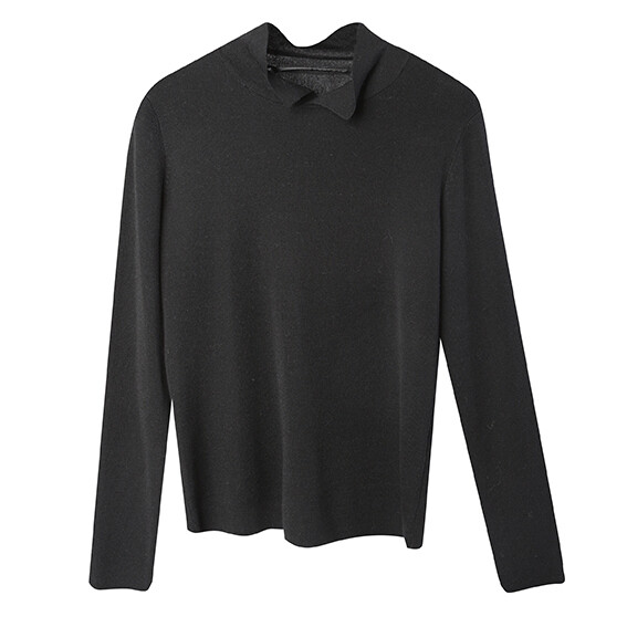 Shirt Collar Sweater Black