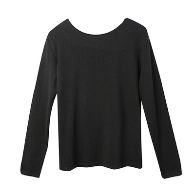 Stitch Blocking Round Neck Sweater - Black Stitch Blocking Round Neck Sweater - Black