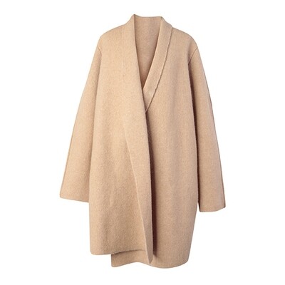 Wool Blend Knitted Coat - Nude Wool Blend Knitted Coat - Nude