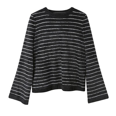 Bell Sleeved Nylon-Fur Sweater - Eclipse Bell Sleeved Nylon-Fur Sweater - Eclipse