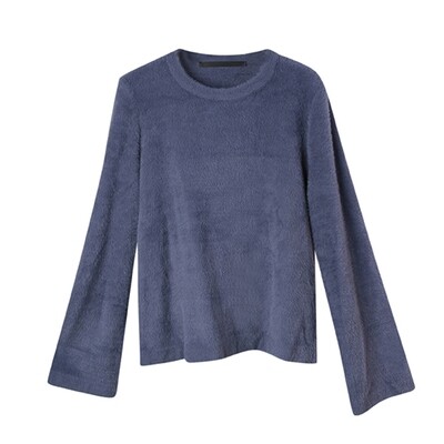 Bell Sleeved Nylon-Fur Sweater - Lavender Bell Sleeved Nylon-Fur Sweater - Lavender