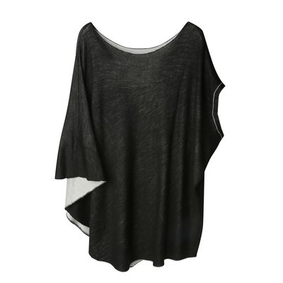 Reversible Asymmetric Knitted Cape- BLACK Reversible Asymmetric Knitted Cape- BLACK