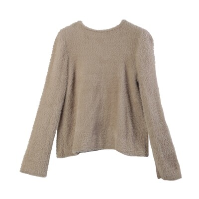 Bell Sleeved Nylon-Fur Sweater-DOVE Bell Sleeved Nylon-Fur Sweater-DOVE