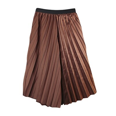 Asymetric Metalic Fit and Flare Pleated Skirt-COCO Asymetric Metalic Fit and Flare Pleated Skirt-COCO
