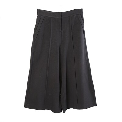 Ring Spun Knit Culottes-BLACK Ring Spun Knit Culottes-BLACK