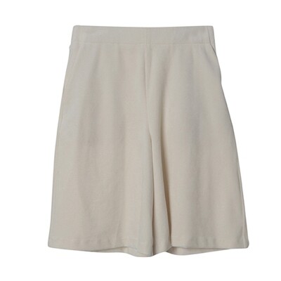 KNITTED CORDUROY WIDE LEG SHORTS-CREAM KNITTED CORDUROY WIDE LEG SHORTS-CREAM