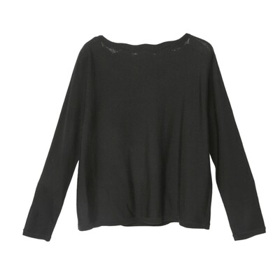 WAVY BOAT NECK BATWING TOP-BLACK WAVY BOAT NECK BATWING TOP-BLACK