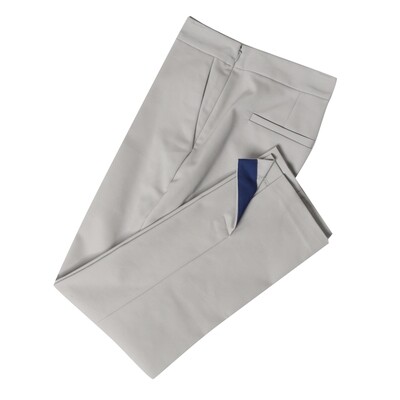 CONTRAST TAPING SIDE-SLIT TAPERED PANTS-STEEL/ ELECTRIC BLUE