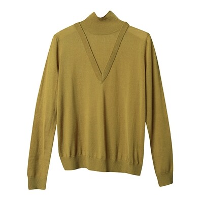 ​TWO IN ONE LAYERING KNIT TOP-HONEY