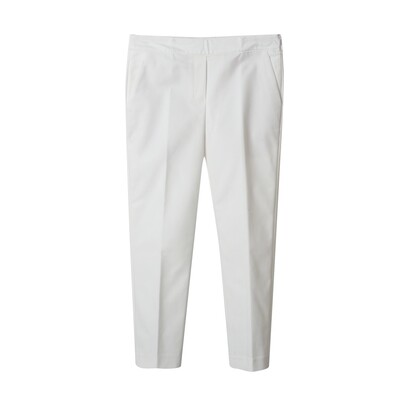 TAPERED PANTS WITH PIPING WAISTBAND-EGGSHELL
