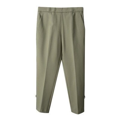D-RING TAPERED PANTS-STONE