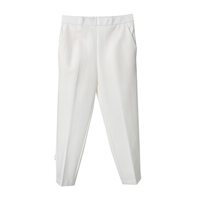 D-RING TAPERED PANTS-EGGSHELL
