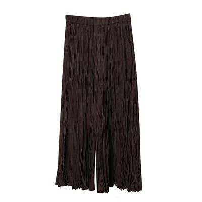 CRINKLE PLEATED CULOTTES - COFFEE