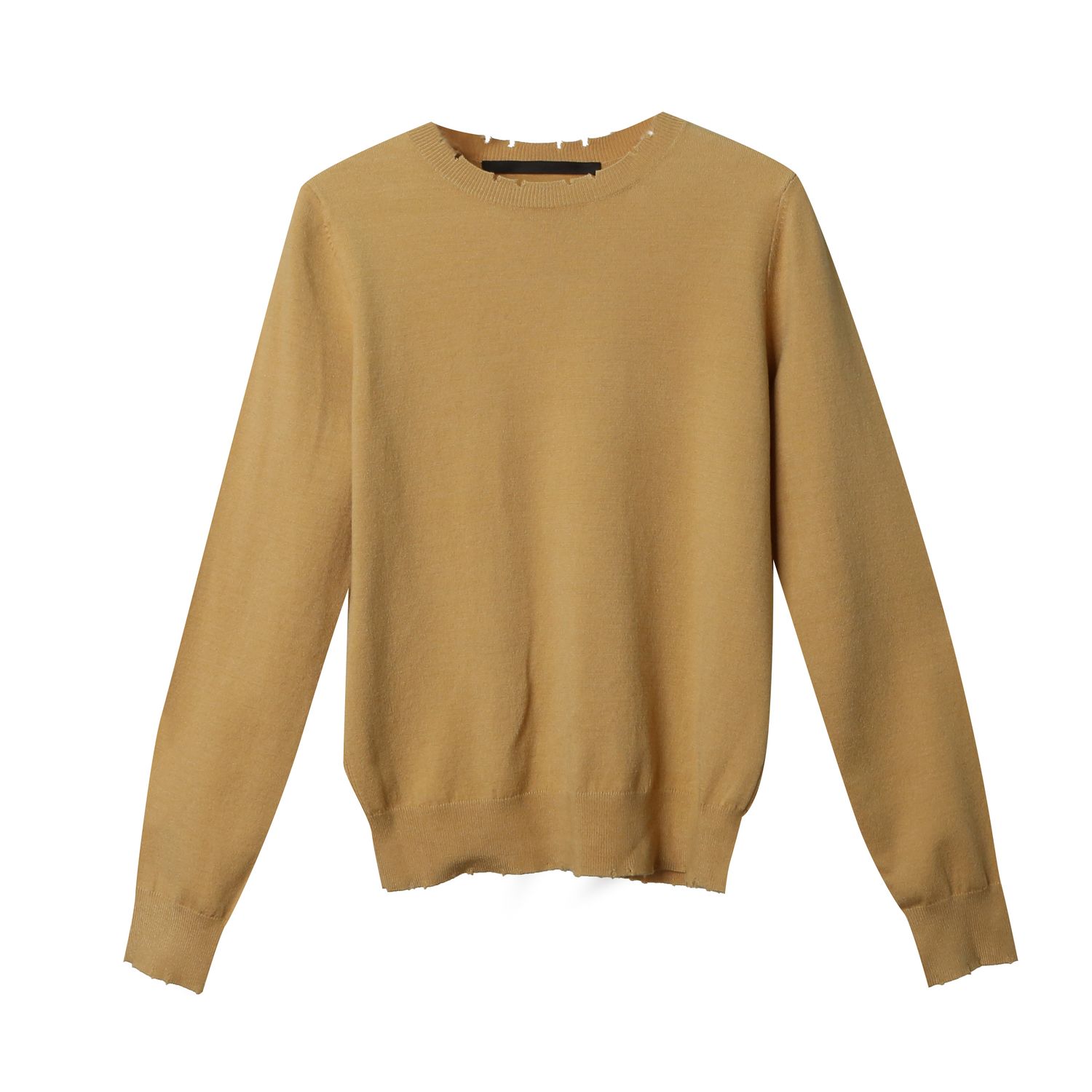 RAW EDGE FITTED TOP - MUSTARD