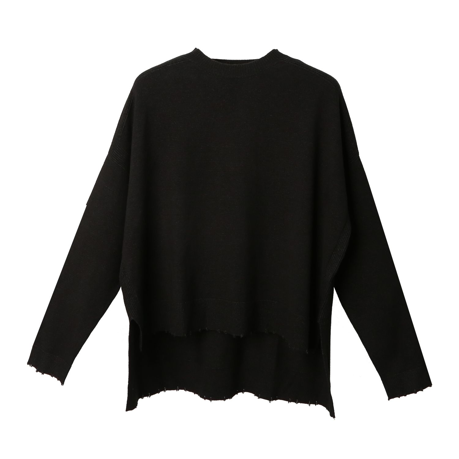 RAW EDGE BOXY TOP - DARK CHARCOAL