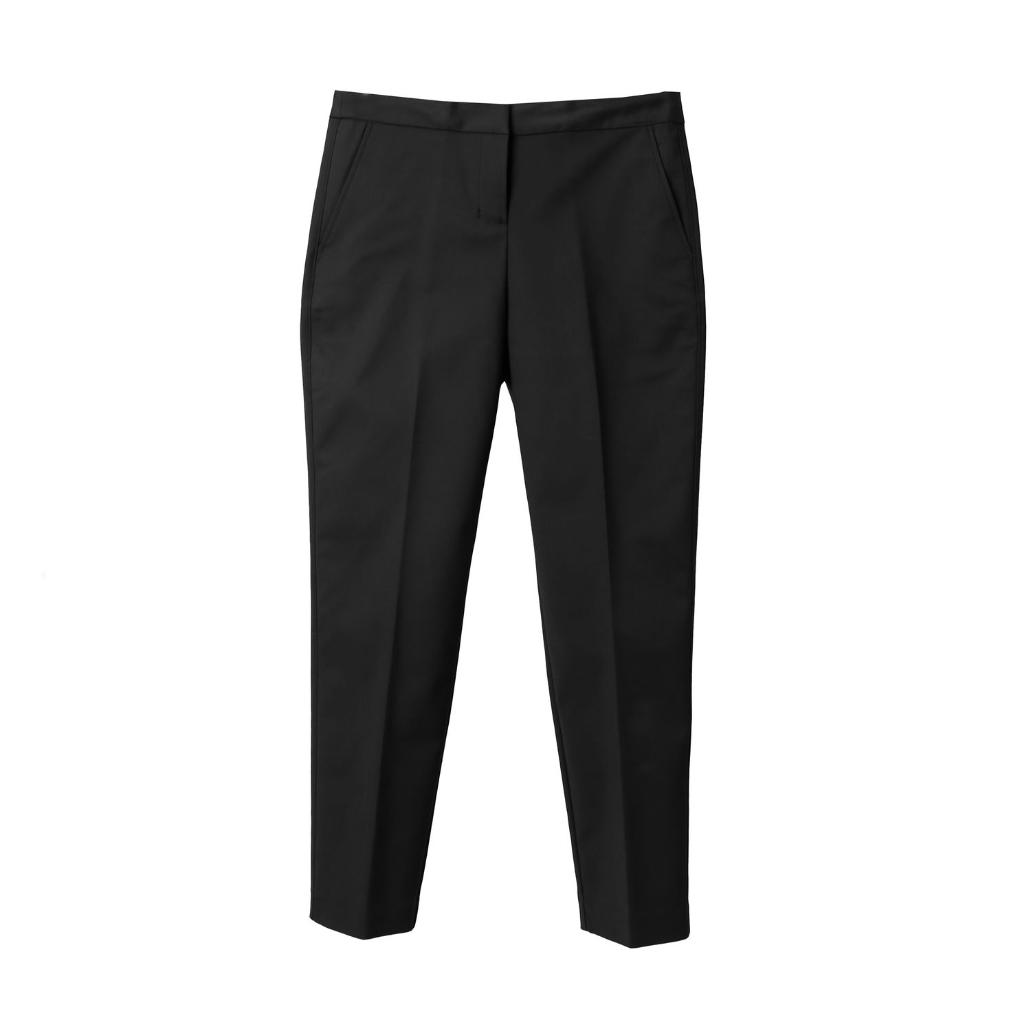 SIDE TOP STITCH LONG PANTS - BLACK