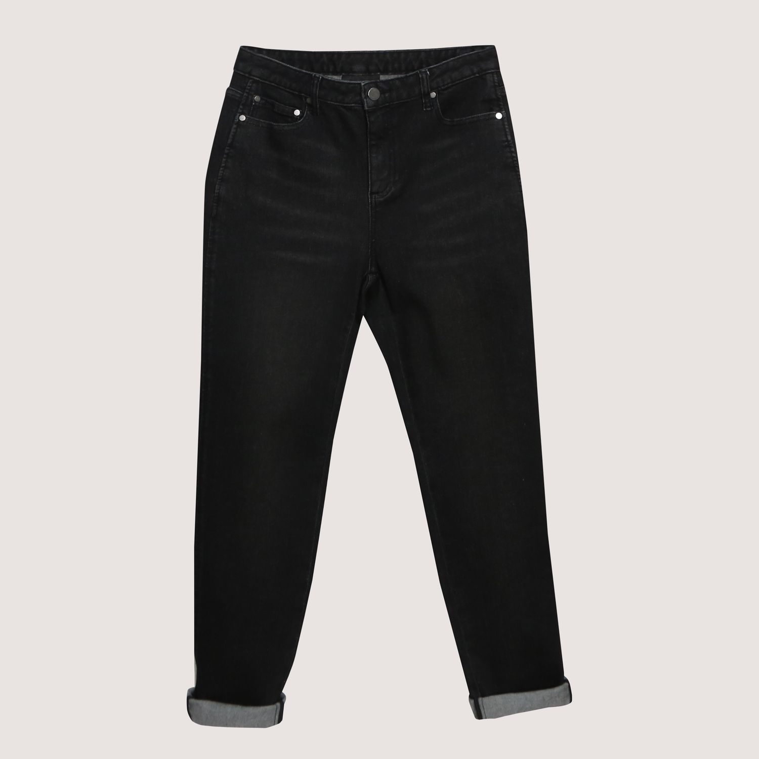 DENIM SLIM PANTS - BLACK