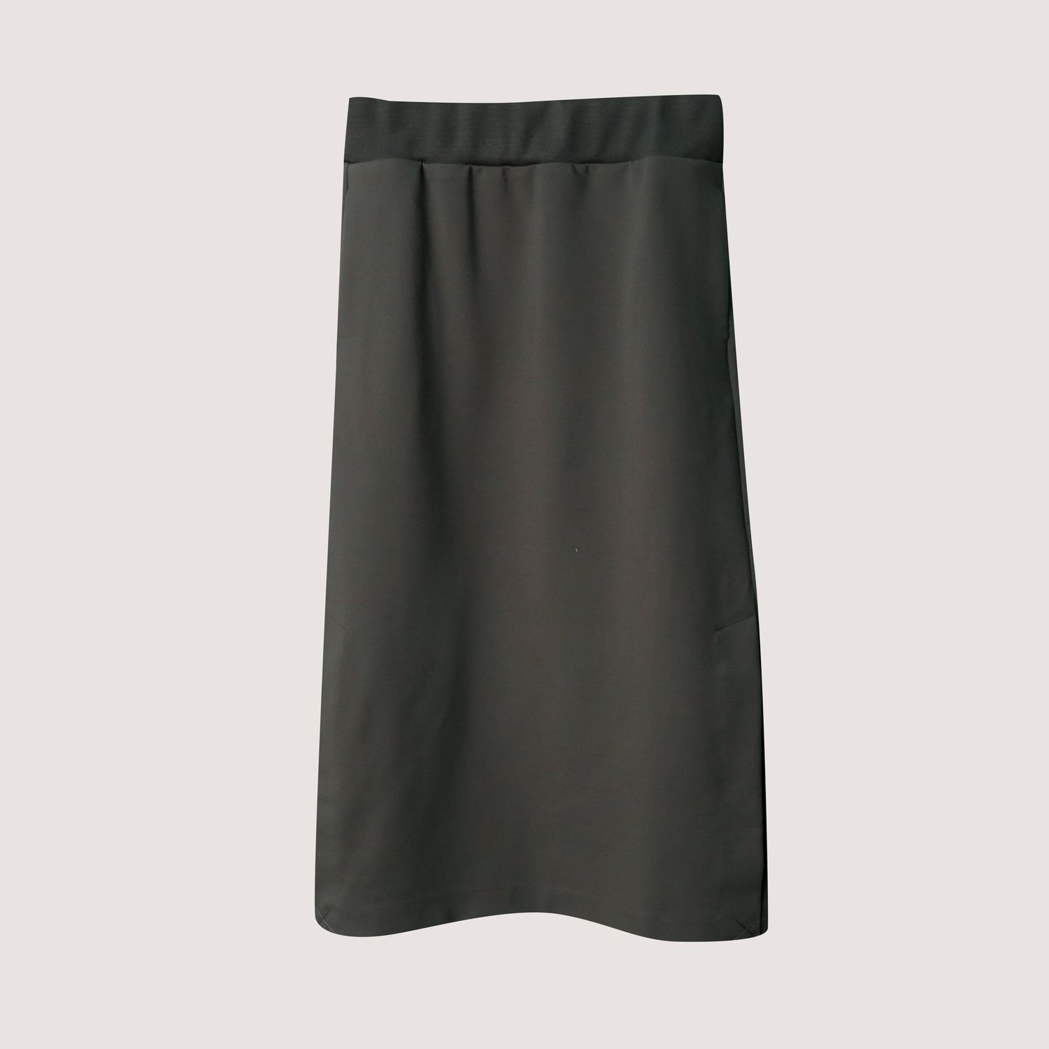 ELASTIC WAISTBAND PENCIL SKIRT - WALNUT