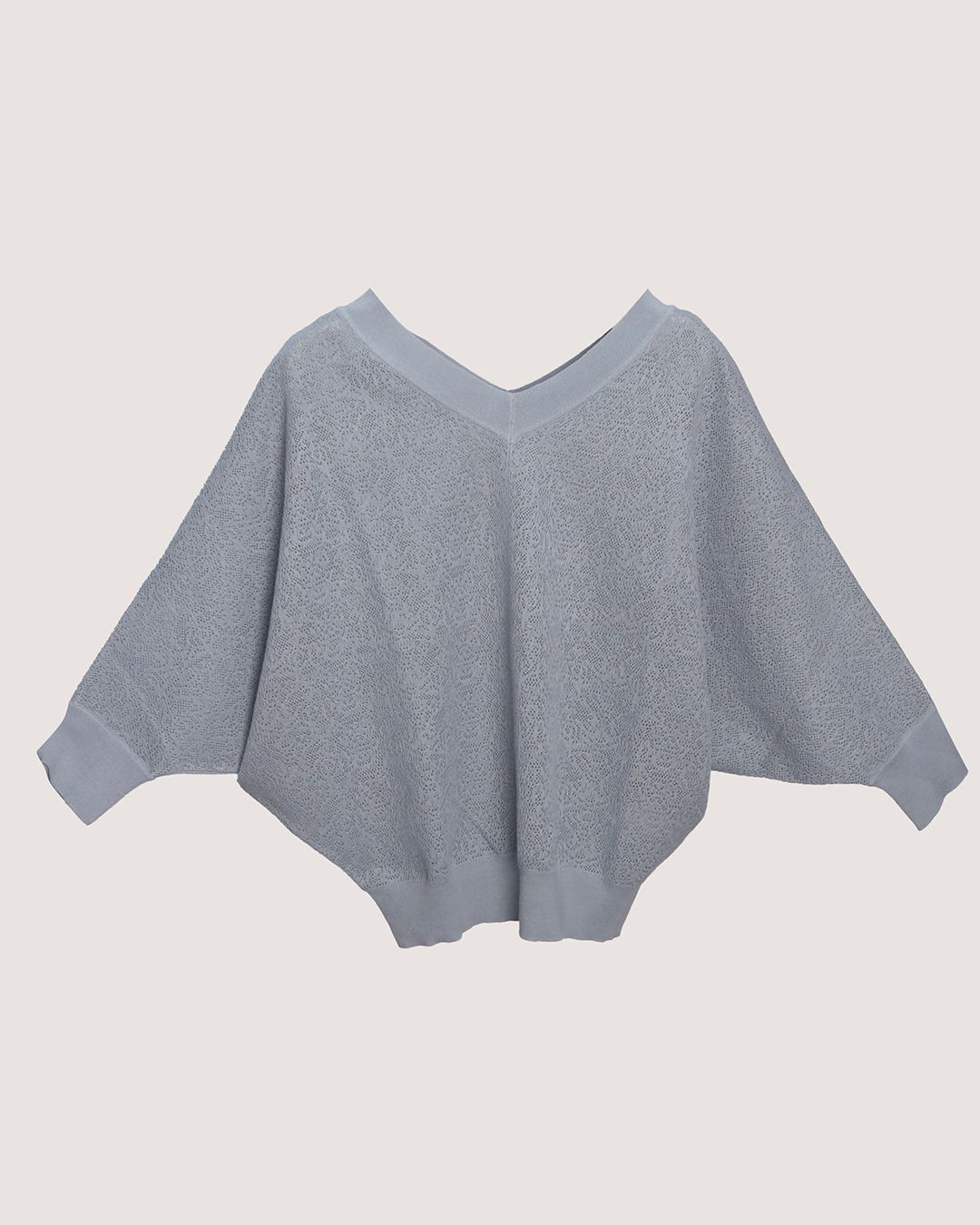 LACE KNITTED BATWING TOP - BREEZE